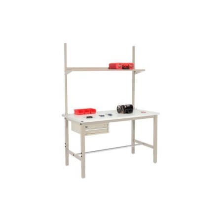 Global Equipment 60x30 Production Workbench ESD Square Edge - Drawer Upright   Shelf TN 318961TN